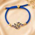 Adjustable strap blue leaf bracelet. 
