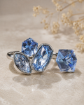 Geometric Blue Gemstone Statement Ring