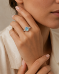 Ocean Blue Crytal AD Ring