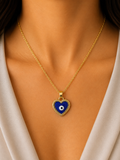 Heart Shaped Evil Eye Necklace