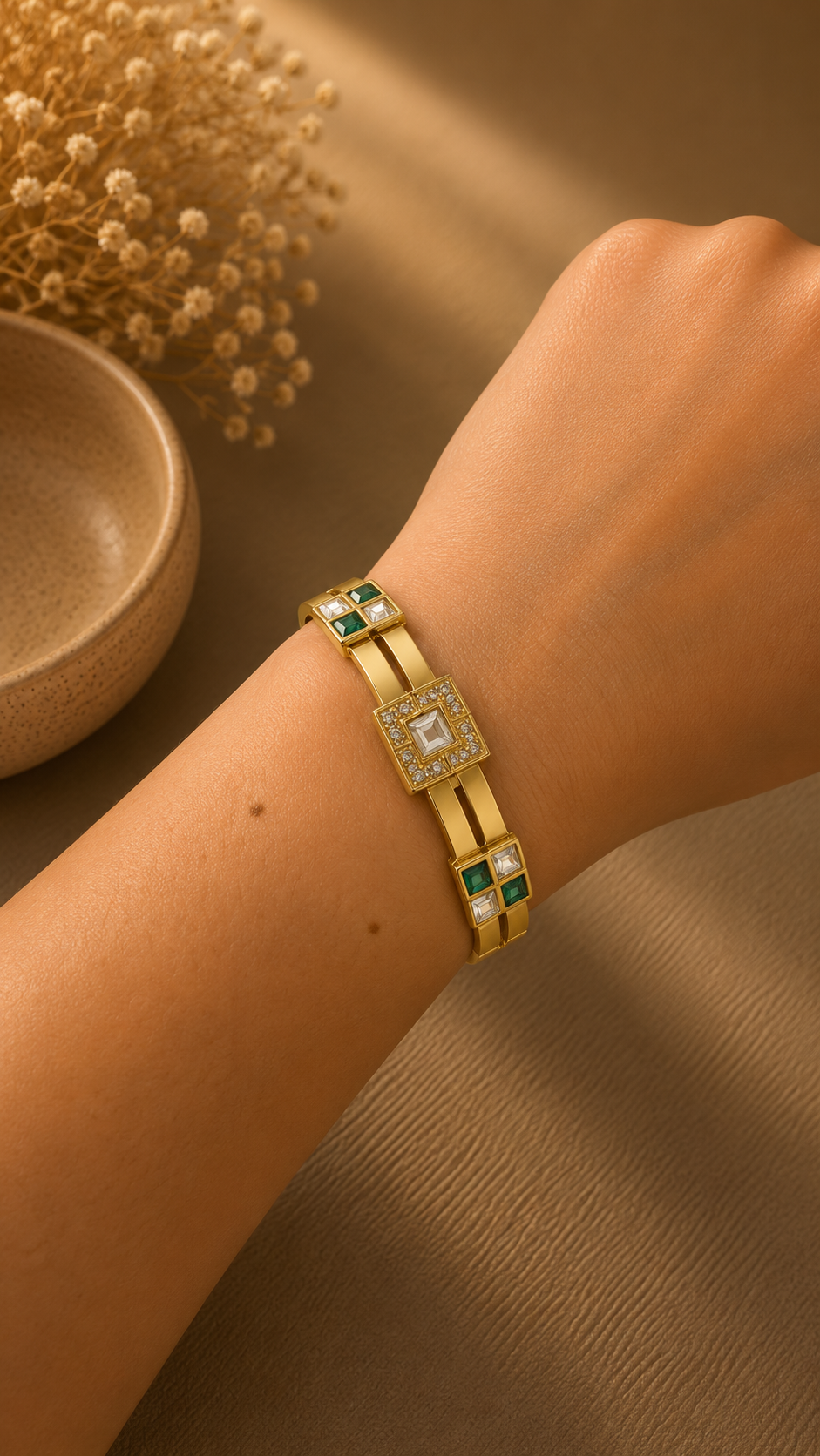 Emerald Square Bracelet