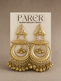 Gold Chandbali Ghungroo Earrings