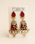 Maroon Kundan Meenakari Earrings