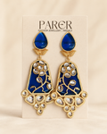 Blue Kundan Meenakari Earrings