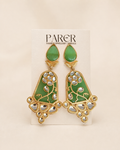 Green Kundan Meenakari Earrings