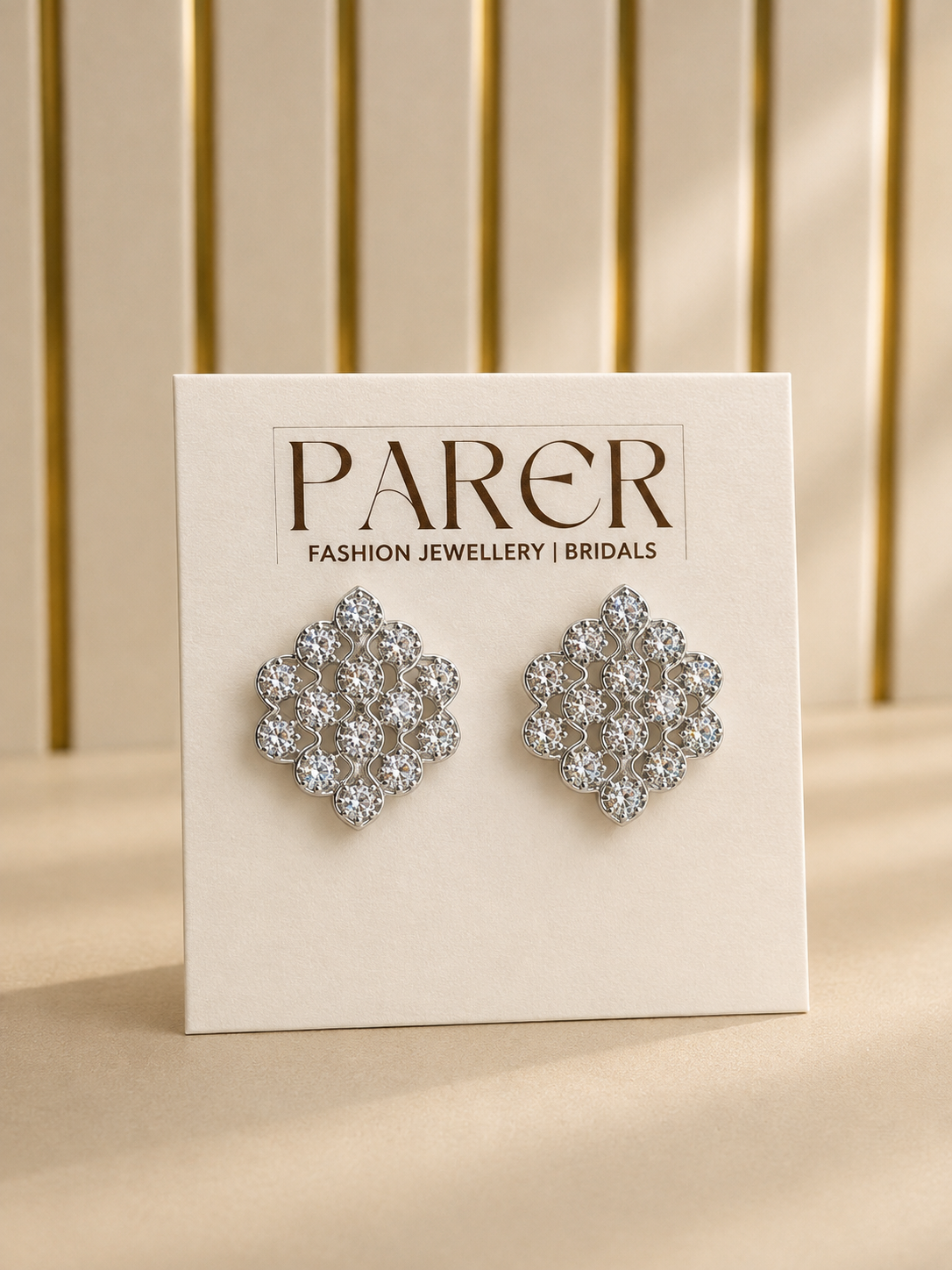 Crystal Trellis Stud Earrings