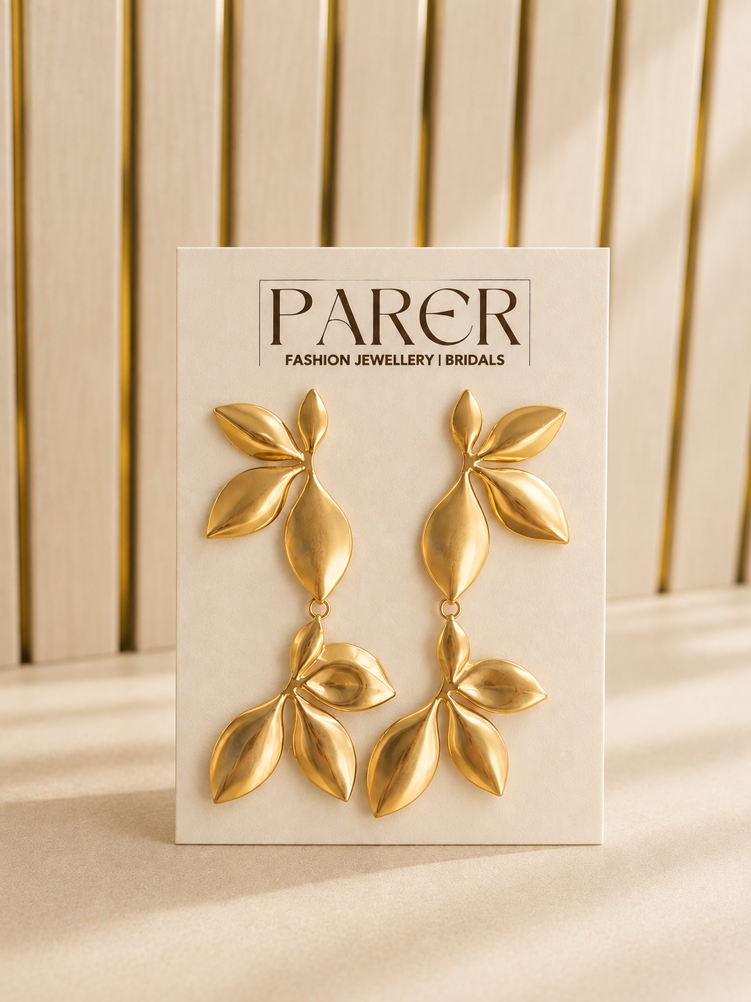 Gold Leaf Drop Earrings